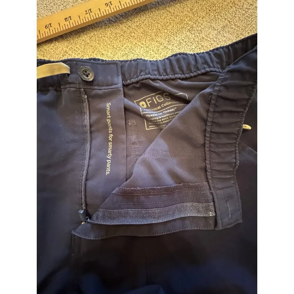 Figs Men's Navy Blue Cairo Cargo Medical Scrub Pants Sz L
